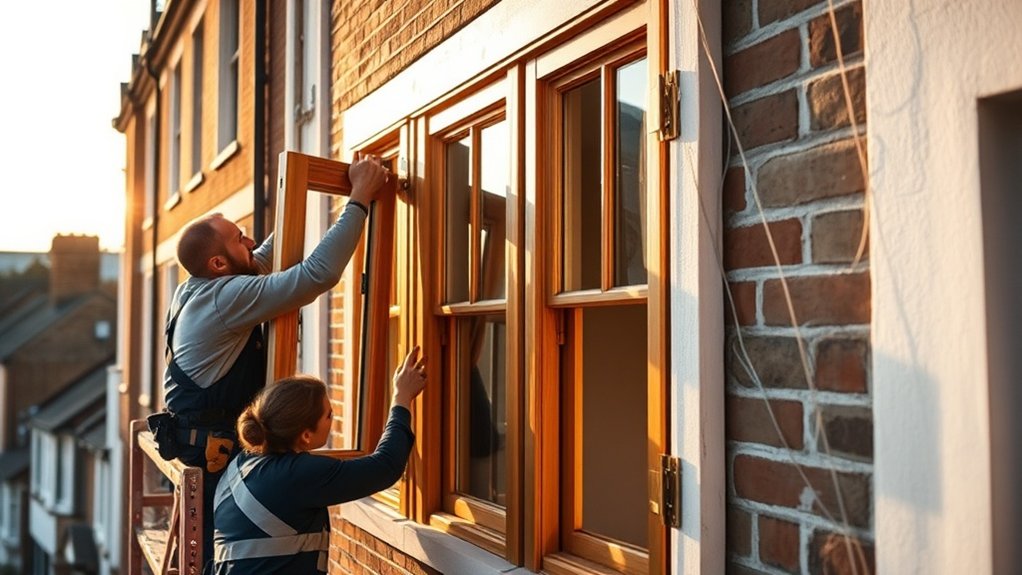 Wooden Window Installation Walworth
